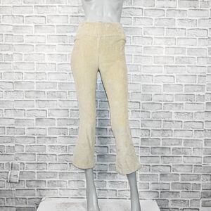 SPRWMN Los Angeles Women's Ankle Flare Corduroy Pants in Beige size Small $275